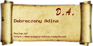 Debreczeny Adina névjegykártya